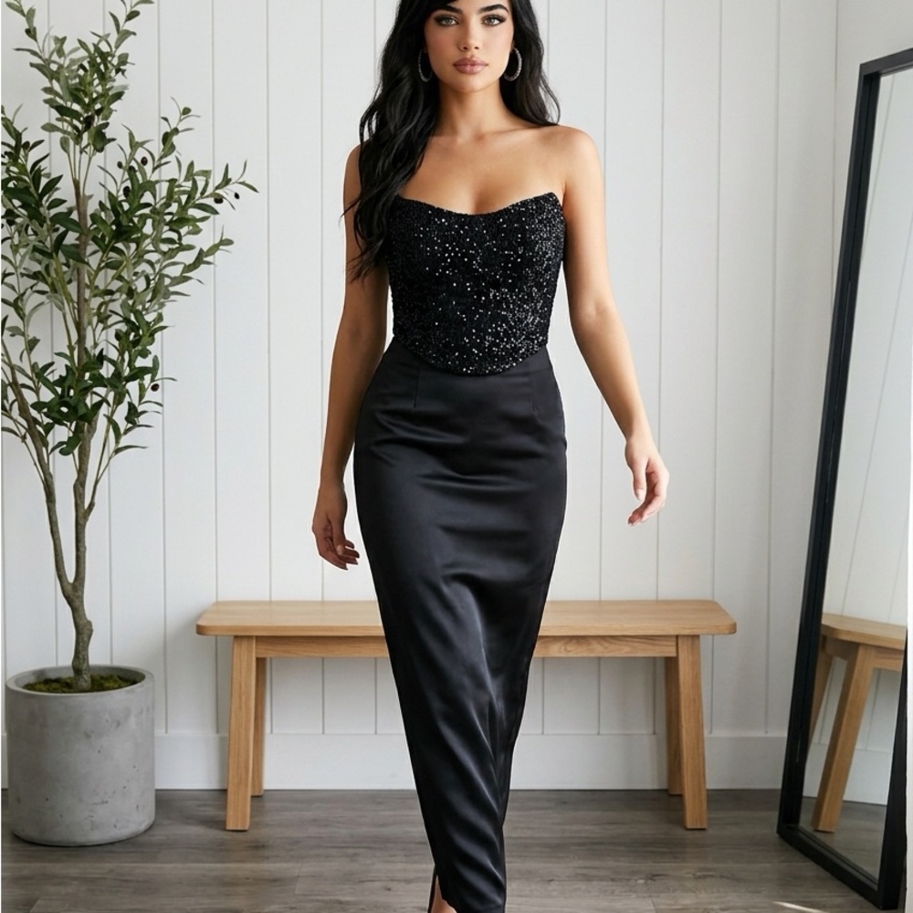 Lillie Rubin Black  Maxi Skirt Dress